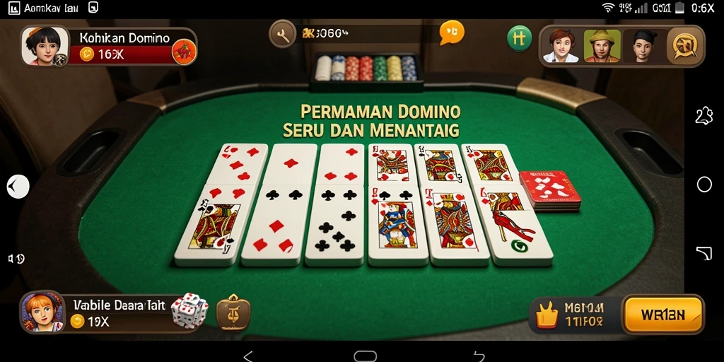 Tampilan gameplay seru dalam permainan Domino 116X.