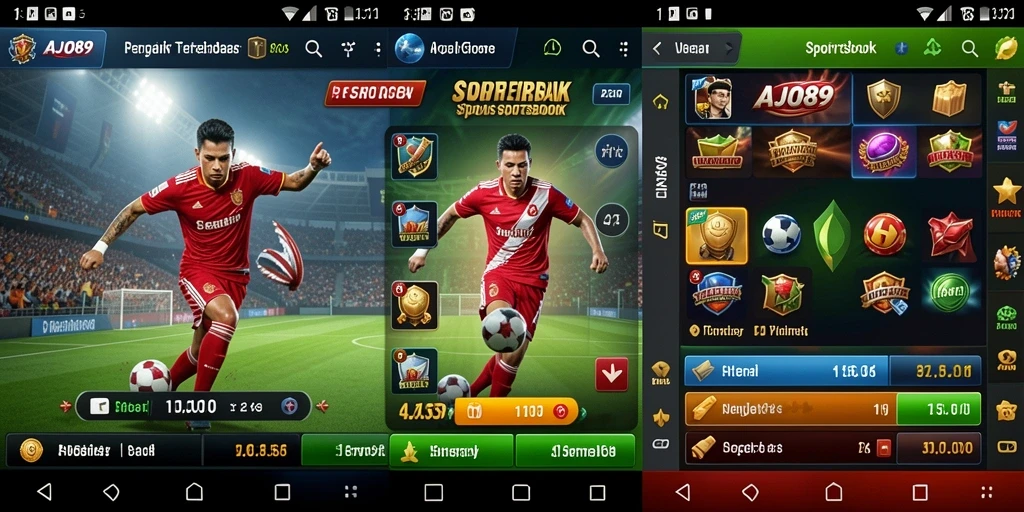 Screenshot AJO89 menampilkan tampilan intuitif aplikasi Sportsbook.