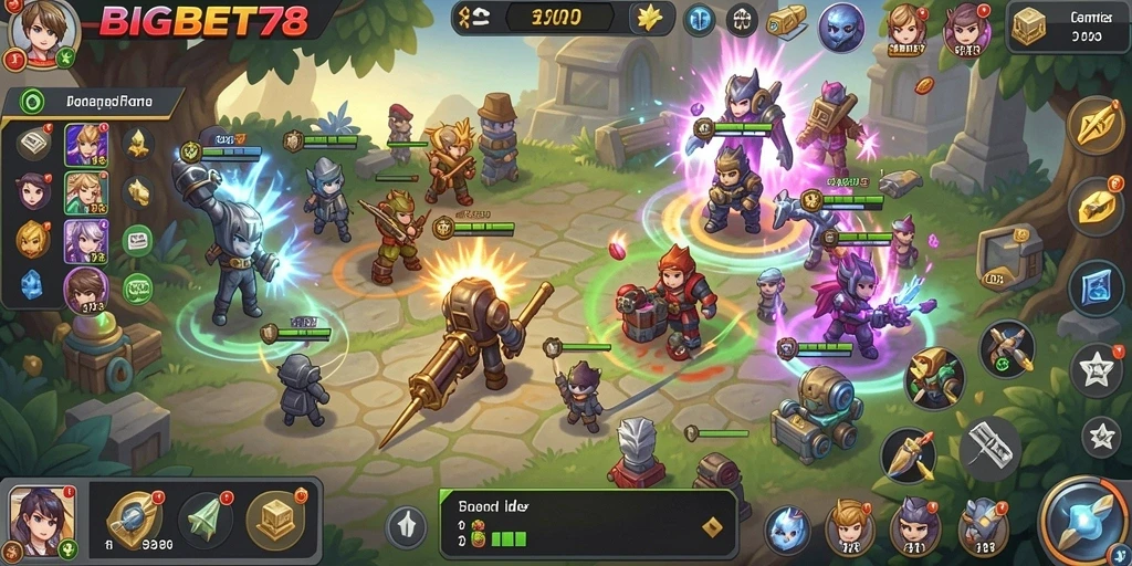 Menampilkan karakter dan mekanisme gameplay dari BIGBET78.