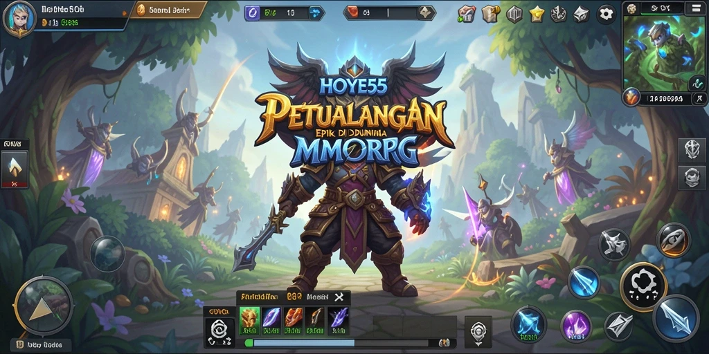 Screenshot gameplay HOYE55 yang menampilkan aksi pertempuran seru.