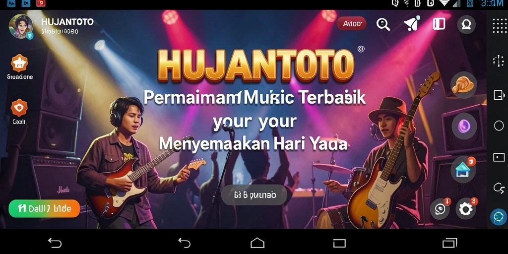 Tampilan gameplay HUJANTOTO yang seru dengan berbagai lagu menarik.