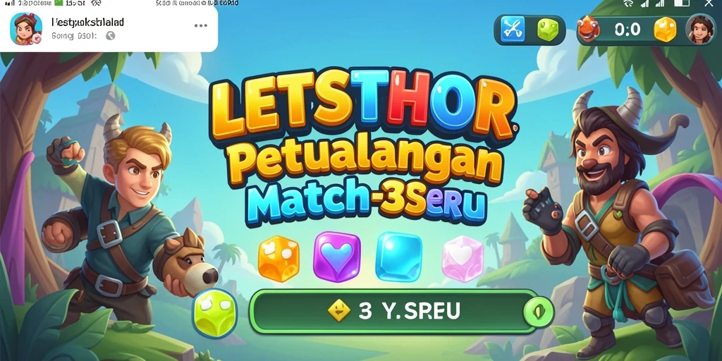 Tampilan gameplay LETSTHOR dengan kombinasi warna-warni yang menarik.